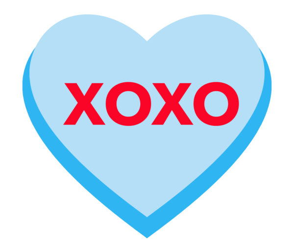 Blue Heart "XOXO" Tag