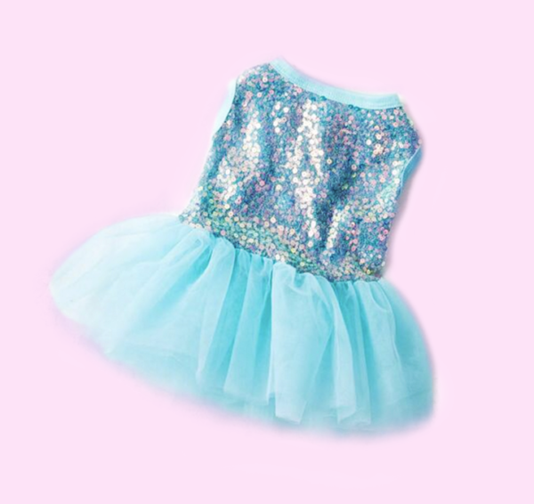 Blue Sequin Tutu Dress