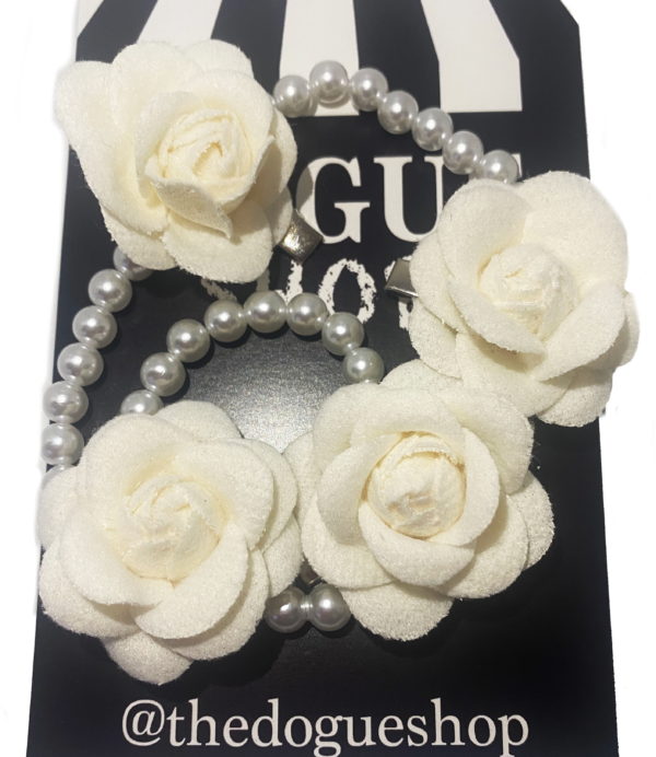 Beaded Rose Clips (White)