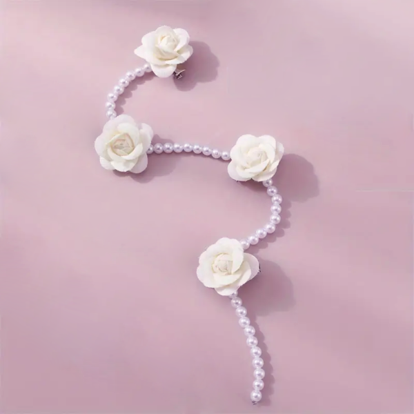 Beaded Rose Clips (White) - Image 5