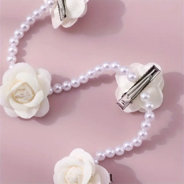 Beaded Rose Clips (White) - Image 6